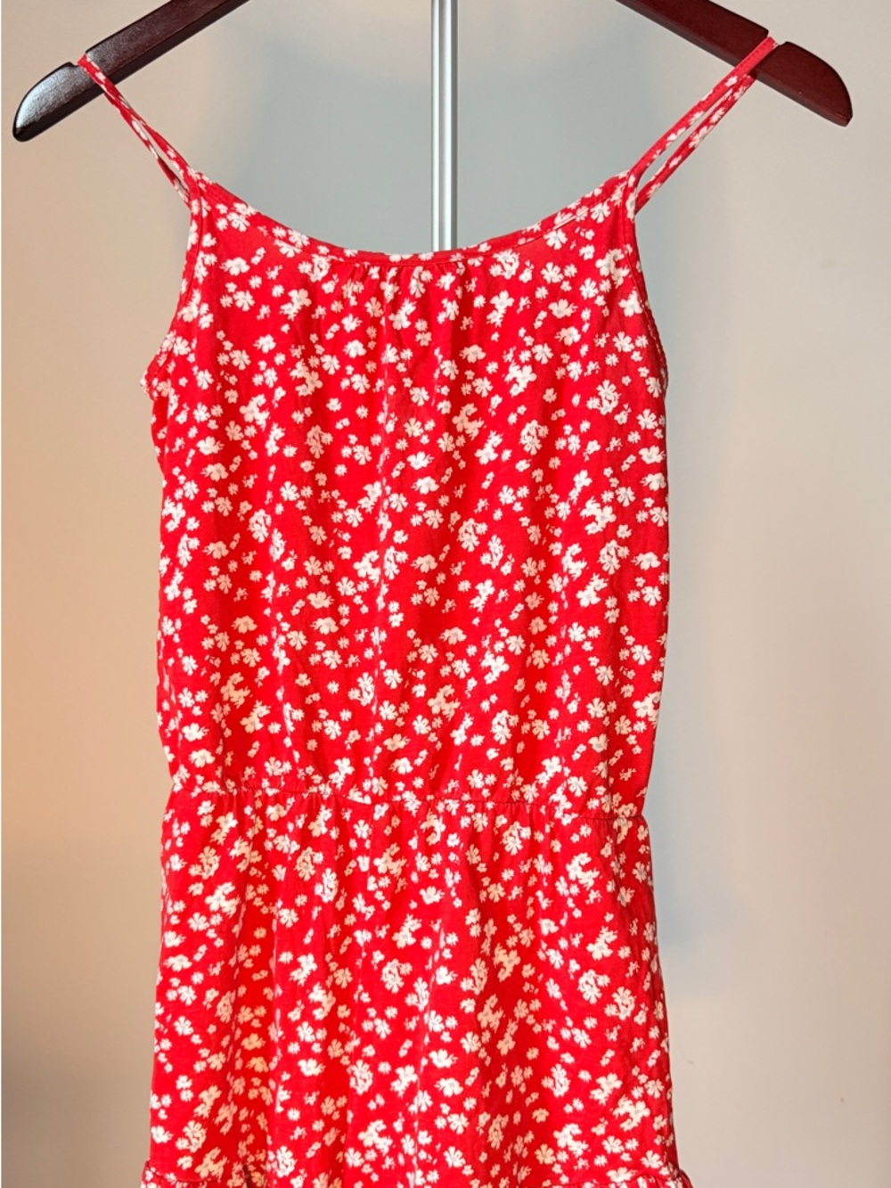 H&M Divided Red Floral Romper Jumpsuit - Ditsy Daisy Print Girls 8/10